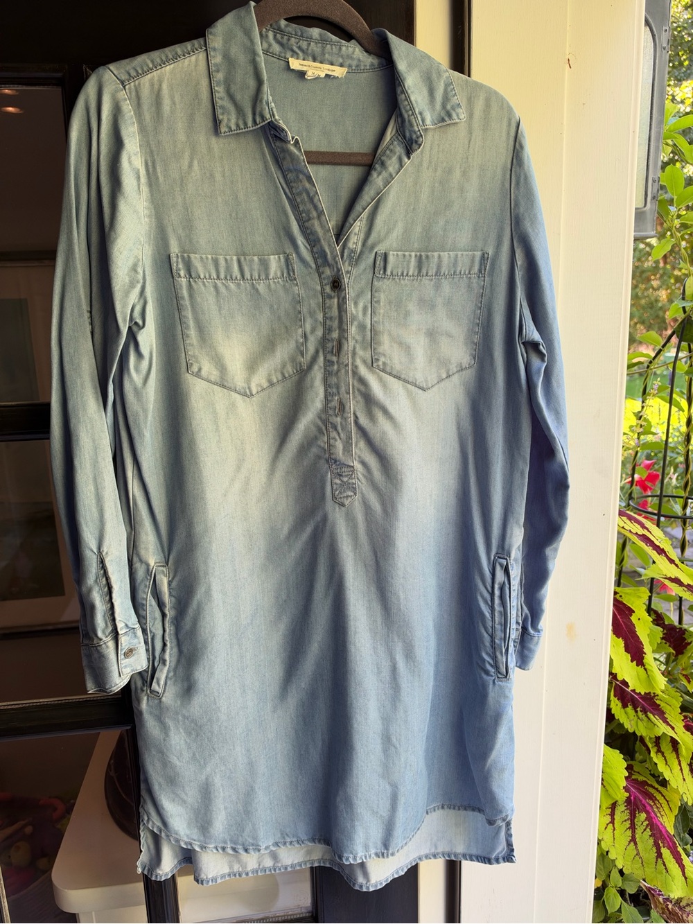 beachlunchlounge Light Blue Denim Long Sleeve Tunic Shirt